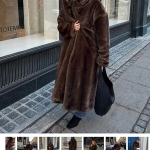 Luxurious Brown faux fur long coat